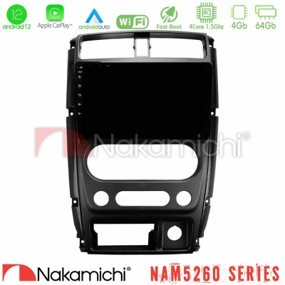 Nakamichi NAM5260 Series 4Core Android12 4+64GB Suzuki Jimny 2007-2017 Navigation Multimedia Tablet 9