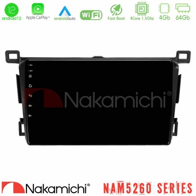 Nakamichi NAM5260 Series 4Core Android12 4+64GB Toyota RAV4 2013-2018 Navigation Multimedia Tablet 9