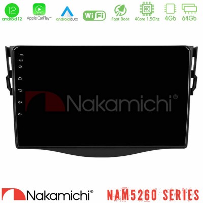 Nakamichi NAM5260 Series 4Core Android12 4+64GB Toyota RAV4 Navigation Multimedia Tablet 9