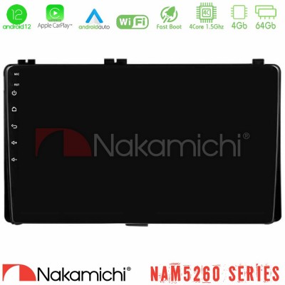 Nakamichi NAM5260 Series 4Core Android12 4+64GB Toyota Corolla/Auris 2017-2019  Navigat-ion Multimedia Tablet 9