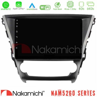 Nakamichi NAM5260 Series 4Core Android12 4+64GB Toyota Avensis 2015-2018 Navigation Multimedia Tablet 9