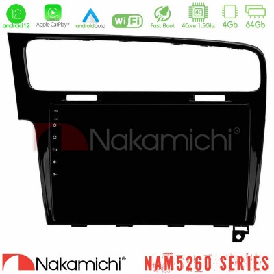 Nakamichi NAM5260 Series 4Core Android12 4+64GB VW GOLF 7 Navigation Multimedia Tablet 10