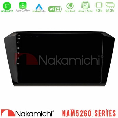 Nakamichi NAM5260 Series 4Core Android12 4+64GB VW Passat Navigation Multimedia Tablet 10