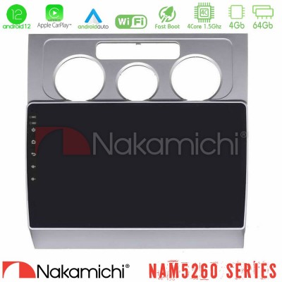 Nakamichi NAM5260 Series 4Core Android12 4+64GB VW Touran 2003-2011 Navigation Multimedia Tablet 10