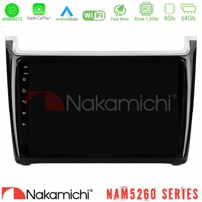 Nakamichi NAM5260 Series 4Core Android12 4+64GB Vw Polo Navigation Multimedia Tablet 9