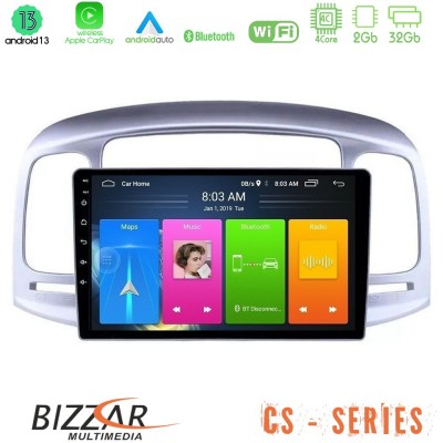 Bizzar CS Series 4Core Android13 2+32GB Hyundai Accent 2006-2011 Navigation Multimedia Tablet 9