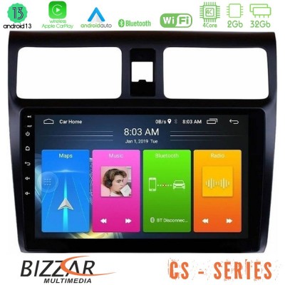 Bizzar CS Series 4Core Android13 2+32GB Suzuki Swift 2005-2010 Navigation Multimedia Tablet 10