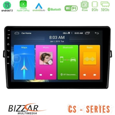 Bizzar CS Series 4Core Android13 2+32GB Toyota Auris Navigation Multimedia Tablet 10