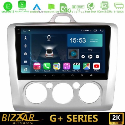 Bizzar G+ Series Ford Focus Manual AC 8core Android12 6+128GB Navigation Multimedia 9