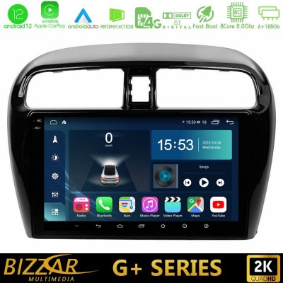 Bizzar G+ Series Mitsubishi Space Star 2013-2016 8core Android12 6+128GB Navigation Multimedia Tablet 9