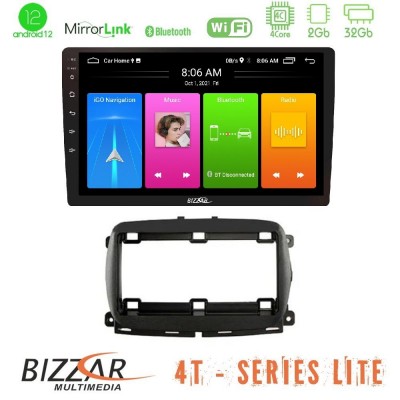 Bizzar 4T Series Fiat 500 2016> 4Core Android13 2+32GB Navigation Multimedia Tablet 9