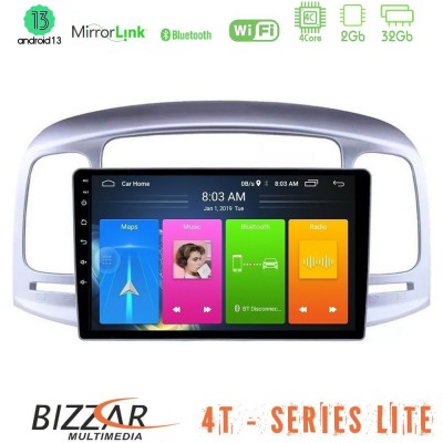 Bizzar 4T Series Hyundai Accent 2006-2011 4Core Android13 2+32GB Navigation Multimedia Tablet 9