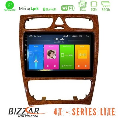 Bizzar 4T Series Mercedes C Class (W203) 4Core Android13 2+32GB Navigation Multimedia Tablet 9