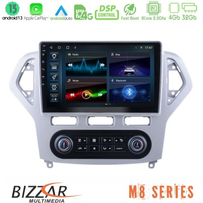 Bizzar M8 Series Ford Mondeo 2007-2011 (Auto A/C) 8Core Android13 4+32GB Navigation Multimedia Tablet 10