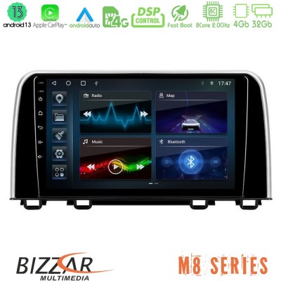 Bizzar M8 Series Honda CR-V 2019-> 8core Android13 4+32GB Navigation Multimedia Tablet 10