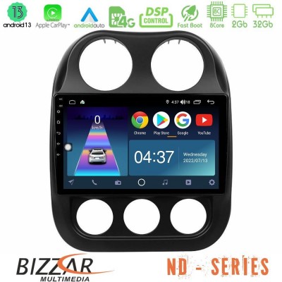 Bizzar ND Series 8Core Android13 2+32GB Jeep Compass 2010-2016 Navigation Multimedia Tablet 9