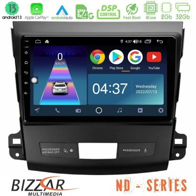 Bizzar ND Series 8Core Android13 2+32GB Mitsubishi Outlander/Citroen C-Crosser/Peugeot 4007 Navigation Multimedia Tablet 9