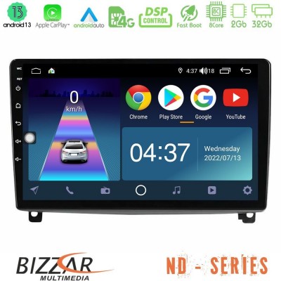 Bizzar ND Series 8Core Android13 2+32GB Peugeot 407 Navigation Multimedia Tablet 9