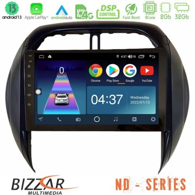 Bizzar ND Series 8Core Android13 2+32GB Toyota RAV4 2001-2005 (Auto A/C) Navigation Multimedia Tablet 9