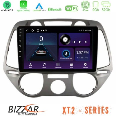 Bizzar XT2 Series 4Core Android13 2+32GB Hyundai i20 2009-2012 Manual A/C Navigation Multimedia Tablet 9