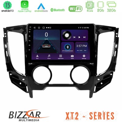 Bizzar XT2 Series 4Core Android13 2+32GB Mitsubishi L200 2016-> & Fiat Fullback (Manual A/C) Navigation Multimedia Tablet 9