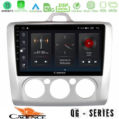 Cadence QG Series 8Core Android13 4+64GB Ford Focus Manual AC Navigation Multimedia Tablet 9