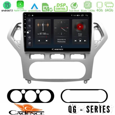 Cadence QG Series 8Core Android13 4+64GB Ford Mondeo 2007-2010 AUTO A/C Navigation Multimedia Tablet 10