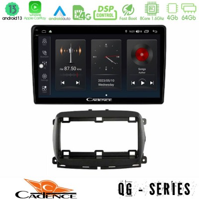 Cadence QG Series 8Core Android13 4+64GB  Fiat 500 2016> Navigation Multimedia Tablet 9