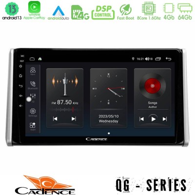 Cadence QG Series 8Core Android13 4+64GB Toyota RAV4 2019-2023 Navigation Multimedia Tablet 10