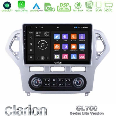 Clarion GL700 Lite Series 8Core Android11 2+32GB Ford Mondeo 2007-2011 (Auto A/C) Navigation Multimedia Tablet 10