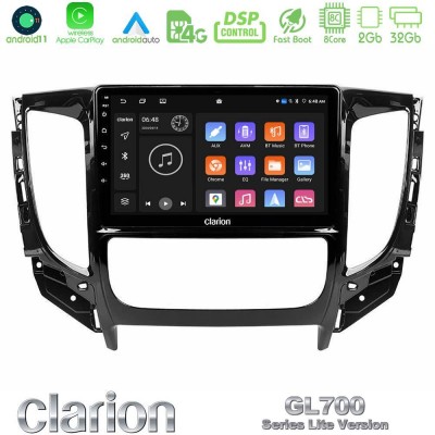 Clarion GL700 Lite Series 8Core Android11 2+32GB Mitsubishi L200 2016-> & Fiat Fullback (Auto A/C) Navigation Multimedia Tablet 9