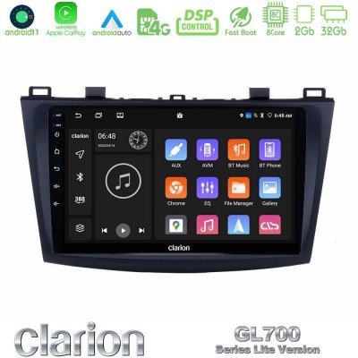 Clarion GL700 Lite Series 8Core Android11 2+32GB Mazda 3 2009-2014 Navigation Multimedia Tablet 9