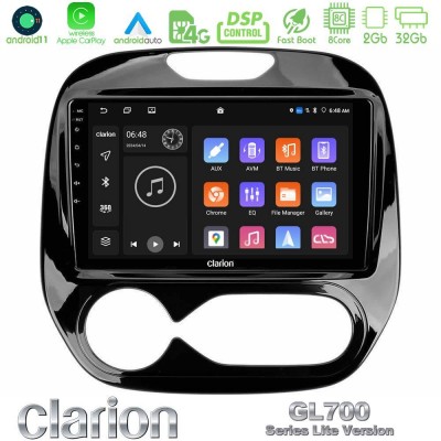 Clarion GL700 Lite Series 8Core Android11 2+32GB Renault Captur 2013-2019 (Auto AC) Navigation Multimedia Tablet 9