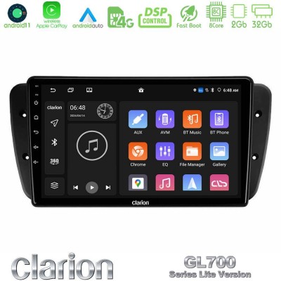 Clarion GL700 Lite Series 8Core Android11 2+32GB Seat Ibiza 2008-2012 Navigation Multimedia Tablet 9