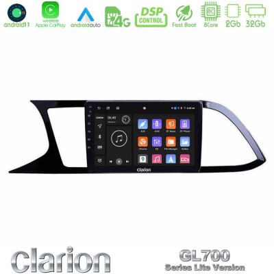 Clarion GL700 Lite Series 8Core Android11 2+32GB Seat Leon 2013 – 2019 Navigation Multimedia Tablet 9