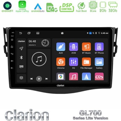 Clarion GL700 Lite Series 8Core Android11 2+32GB Toyota RAV4 Navigation Multimedia Tablet 9