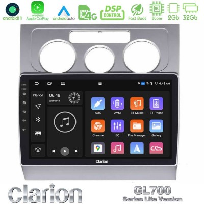 Clarion GL700 Lite Series 8Core Android11 2+32GB VW Touran 2003-2011 Navigation Multimedia Tablet 10