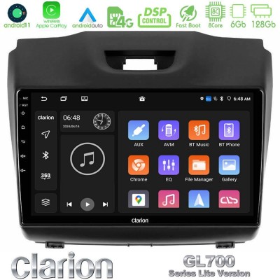 Clarion GL700 Lite Series 8Core Android11 6+128GB Isuzu D-MAX 2012-2019 Navigation Multimedia Tablet 9