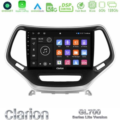 Clarion GL700 Lite Series 8Core Android11 6+128GB Jeep Cherokee 2014-2019 Navigation Multimedia Tablet 9