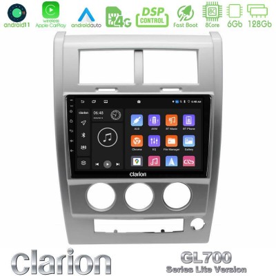 Clarion GL700 Lite Series 8Core Android11 6+128GB Jeep Cherokee (KK) 2008-2012 Navigation Multimedia Tablet 10