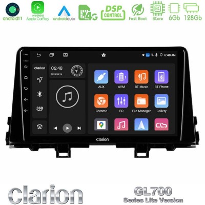 Clarion GL700 Lite Series 8Core Android11 6+128GB Kia Picanto 2017-2021 Navigation Multimedia Tablet 9