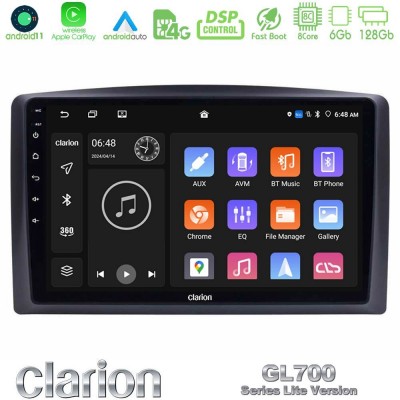 Clarion GL700 Lite Series 8Core Android11 6+128GB Mercedes Vito 2015-2021 Navigation Multimedia Tablet 10