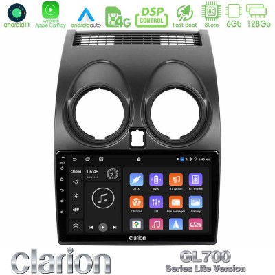 Clarion GL700 Lite Series 8Core Android11 6+128GB Nissan Qashqai J10 Navigation Multimedia Tablet 9