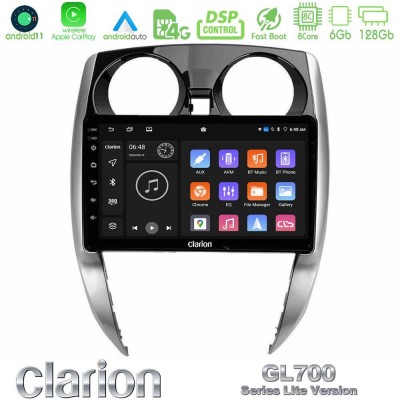 Clarion GL700 Lite Series 8Core Android11 6+128GB Nissan Note 2013-2018 Navigation Multimedia Tablet 10