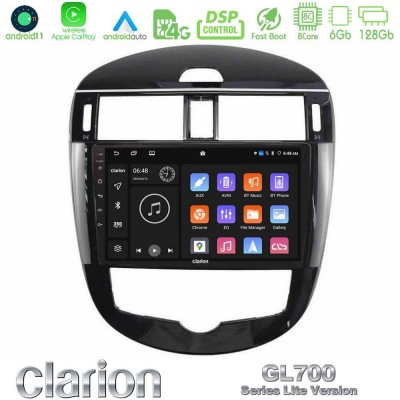 Clarion GL700 Lite Series 8Core Android11 6+128GB Nissan Pulsar 2015-2018 Navigation Multimedia Tablet 9