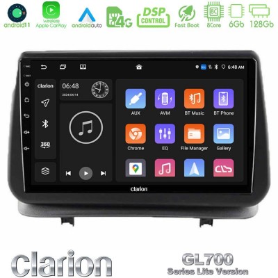 Clarion GL700 Lite Series 8Core Android11 6+128GB Renault Clio 2005-2012 Navigation Multimedia Tablet 9