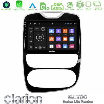 Clarion GL700 Lite Series 8Core Android11 6+128GB Renault Clio 2016-2019 Navigation Multimedia Tablet 10