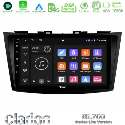 Clarion GL700 Lite Series 8Core Android11 6+128GB Suzuki Swift 2011-2016 Navigation Multimedia Tablet 9