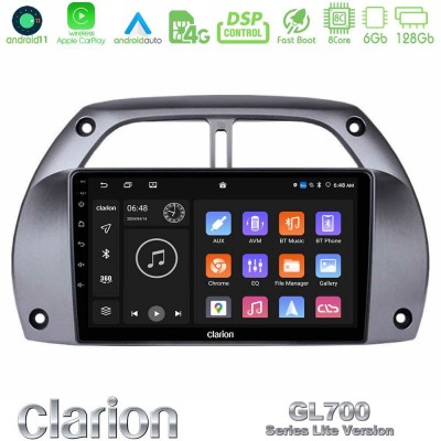 Clarion GL700 Lite Series 8Core Android11 6+128GB Toyota RAV4 2001 - 2006 Navigation Multimedia Tablet 9