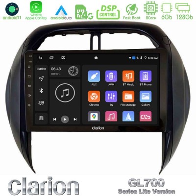 Clarion GL700 Lite Series 8Core Android11 6+128GB Toyota RAV4 2001-2005 (Auto A/C) Navigation Multimedia Tablet 9